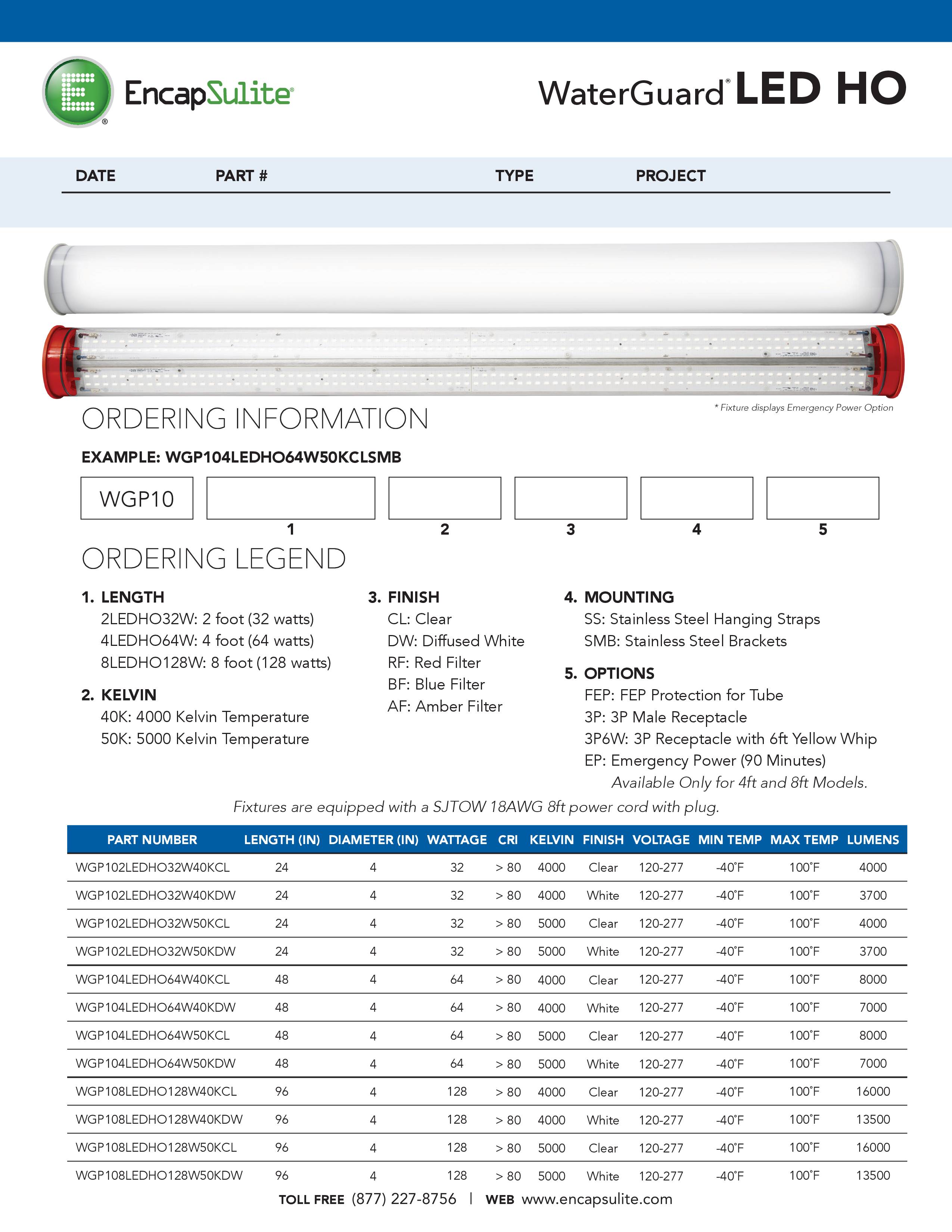 WaterGuard LED HO Specification
